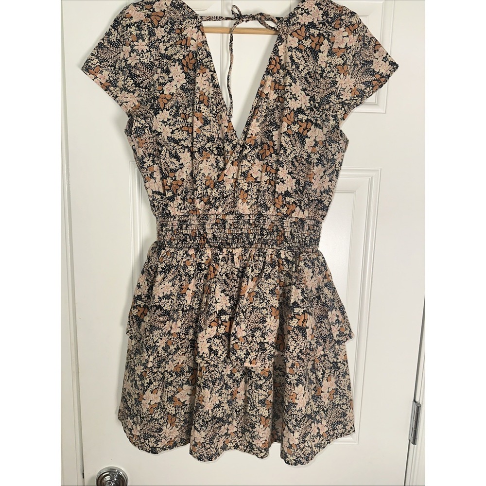American Eagle S Floral Garden Party Tiered Mini Dress Ruffles Cottagecore Derby - Picture 6 of 6